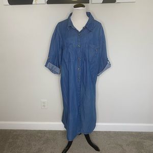 Chambray Denim Button Down Dress Size 3x